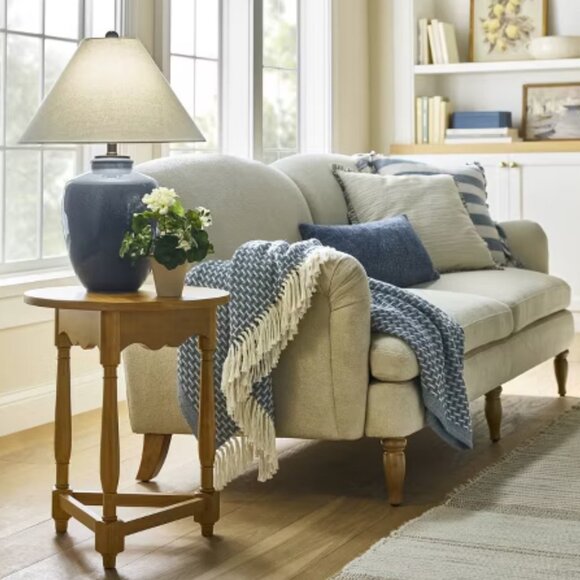 Studio McGee Large speckled blue Ceramic Table Lamp Blue NEW WITH TAG - Picture 2 of 5